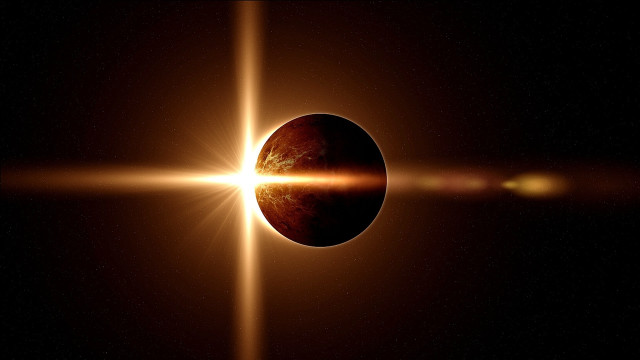 Solar eclipse sun space aurora free wallpaper for desktop - medium preview image