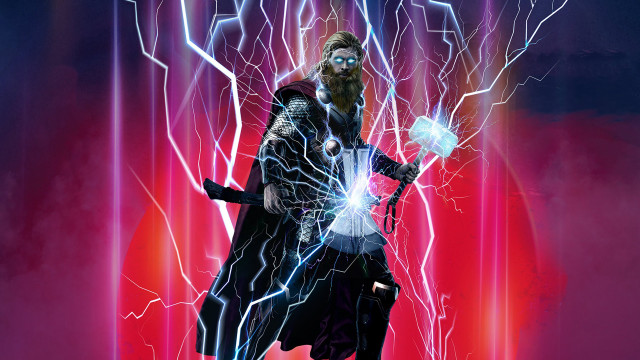 Man lightning sword glowing energy free wallpaper for desktop - medium preview image