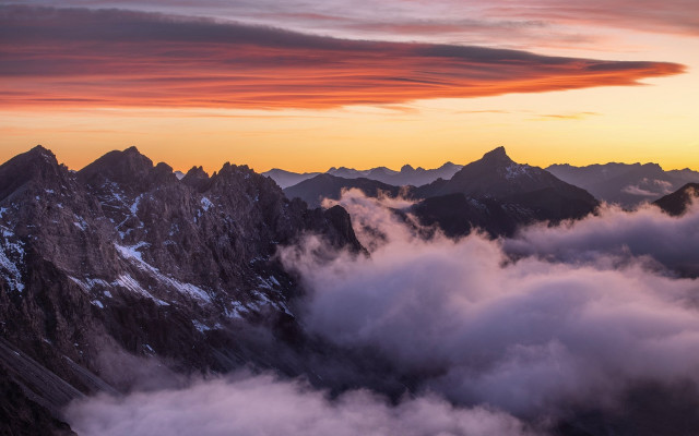 Mountain range sunset pink sky #6 free wallpaper for desktop - medium preview image