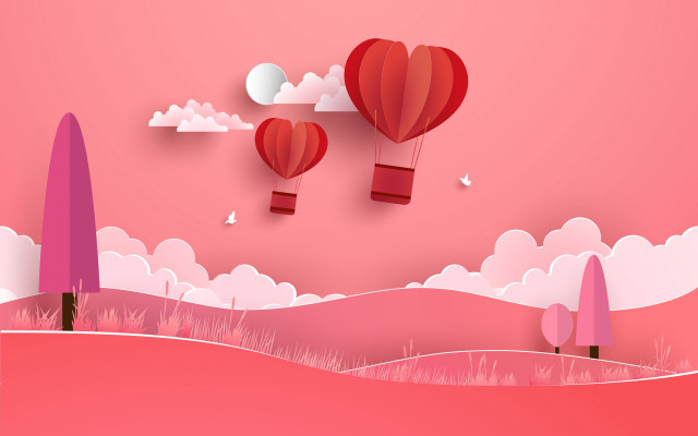 Paper cut hot air balloons free wallpaper for desktop - medium preview image