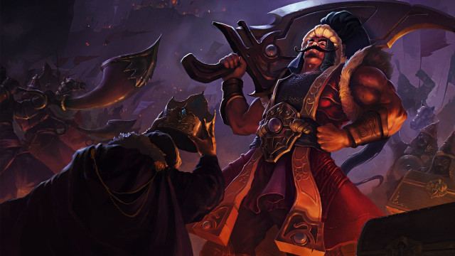 Demon hero weapon fur cape free wallpaper for desktop - medium preview image