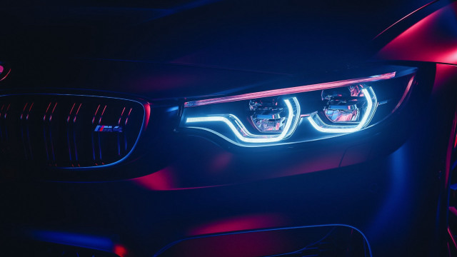 Car bright headlight dark neon free wallpaper for desktop - medium preview image