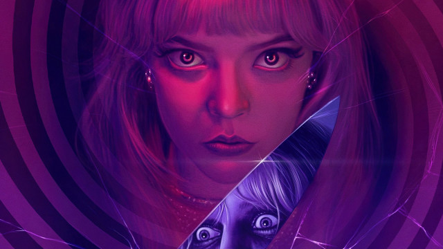 Woman knife purple red light free wallpaper for desktop - medium preview image