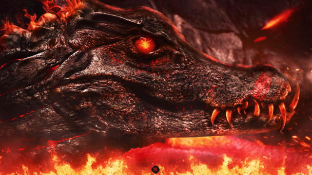 Dragon fire flames smoke battle free wallpaper for desktop - medium preview image