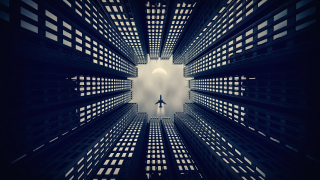 Skyline bridge city night moon free wallpaper for desktop - medium preview image