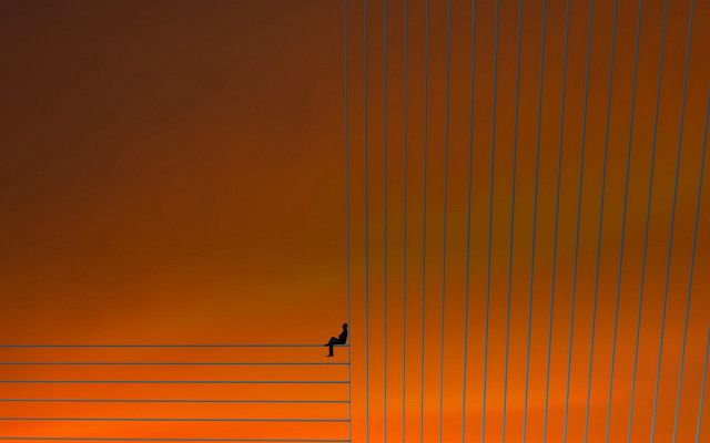 Surfing wave sunset bauhaus minimalism free wallpaper for desktop - medium preview image