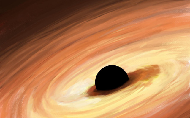 Black object orange disk space free wallpaper for desktop - medium preview image