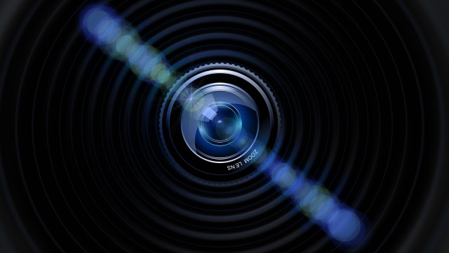 Camera lens blue light macro free wallpaper for desktop - medium preview image
