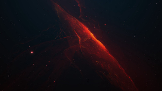 Red astronaut space aurora stars free wallpaper for desktop - medium preview image
