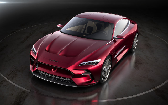 Red sports car top view #2 free wallpaper for desktop - medium preview image