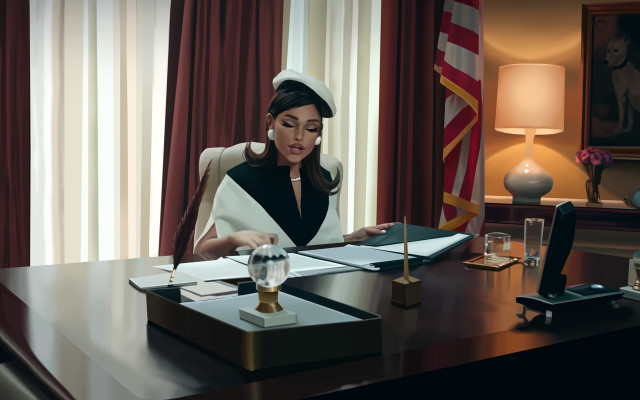 Woman desk flag lamp sotsart free wallpaper for desktop - medium preview image