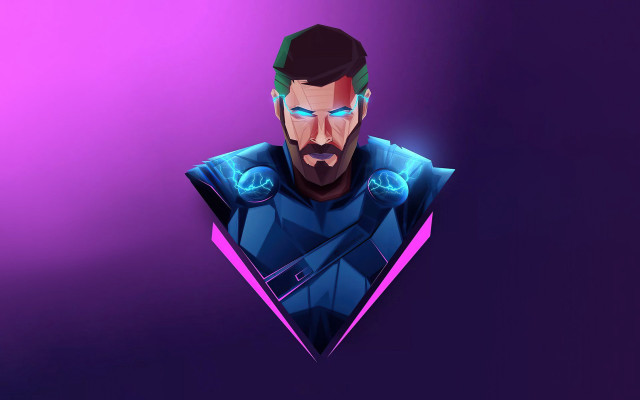 Purple suit glowing portrait anton free wallpaper for desktop - medium preview image