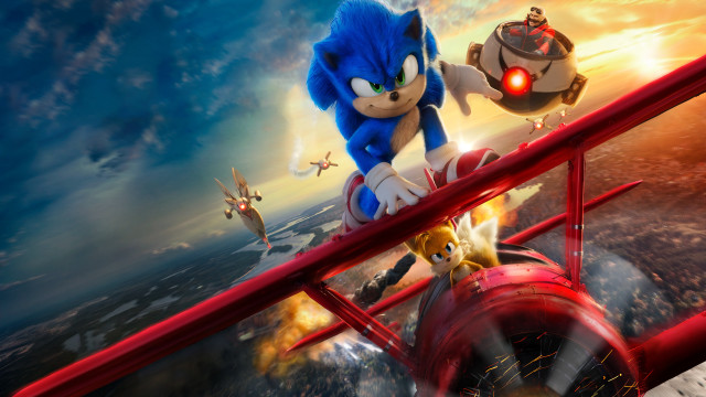 Sonic hedgehog movie poster plane free wallpaper for desktop - medium preview image