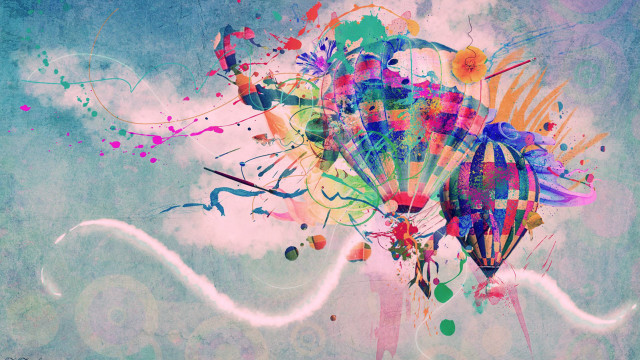 Hot air balloon colorful sky free wallpaper for desktop - medium preview image