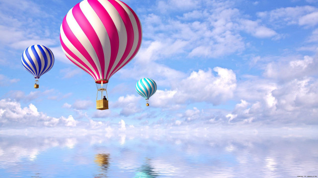 Hot air balloons floating sky #2 free wallpaper for desktop - medium preview image