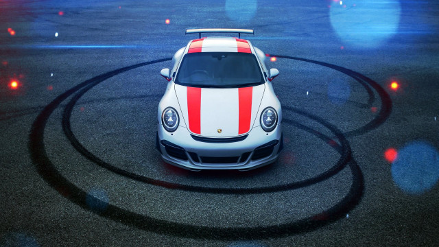 White car red stripes circle free wallpaper for desktop - medium preview image