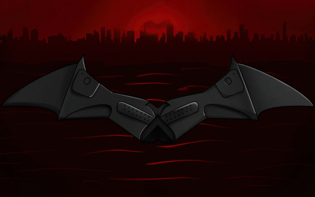 Bat city red sky light free wallpaper for desktop - medium preview image