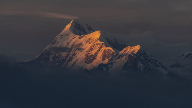 Mountain tall peak clouds night free wallpaper for desktop - medium preview image
