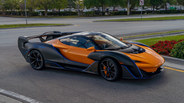 Futuristic car street bushes trees free wallpaper for desktop - medium preview image