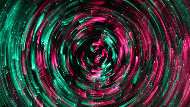 Circular green pink lights dark free wallpaper for desktop - medium preview image