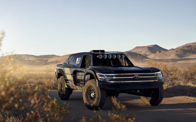 Black truck dirt road desert free wallpaper for desktop - medium preview image