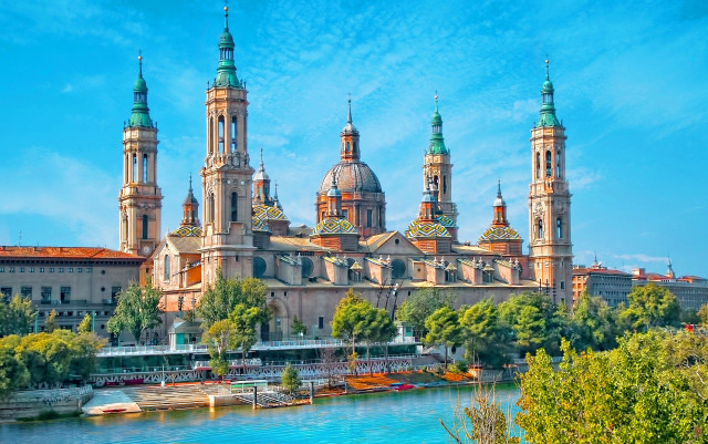 Large building towers river trees #2 free wallpaper for desktop - medium preview image