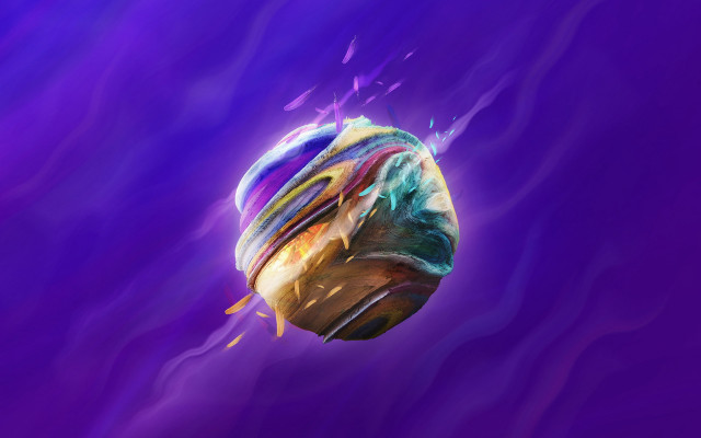 Colorful object floating purple swirl free wallpaper for desktop - medium preview image