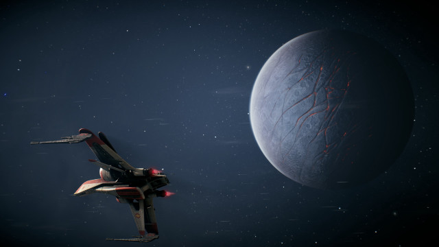 Space ship passing large object free wallpaper for desktop - medium preview image