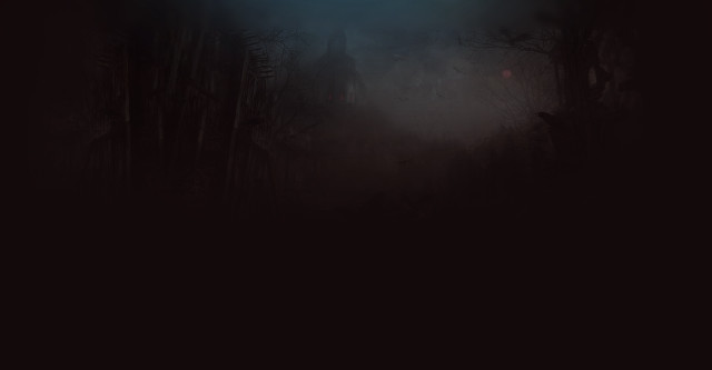 Dark forest light person walking free wallpaper for desktop - medium preview image