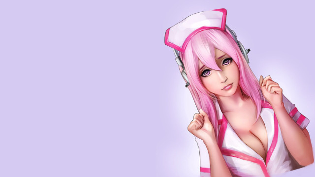 Pink hair nurse cap anime #2 free wallpaper for desktop - medium preview image