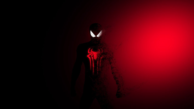 Spiderman dark minimalist concept art free wallpaper for desktop - medium preview image
