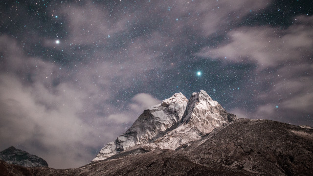 Mountain stars clouds astro space free wallpaper for desktop - medium preview image