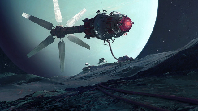 Sci fi flying mountain space #2 free wallpaper for desktop - medium preview image