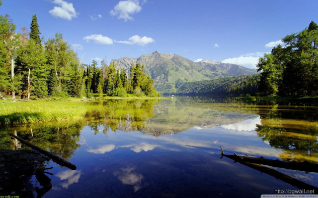 Lake trees mountains blue sky #11 free wallpaper for desktop - medium preview image