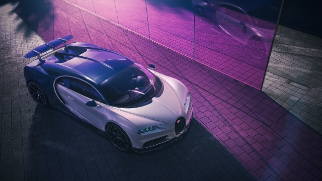 White blue sports car parking #2 free wallpaper for desktop - medium preview image