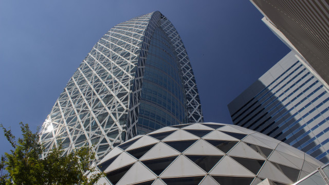 Tall building triangular design tree free wallpaper for desktop - medium preview image