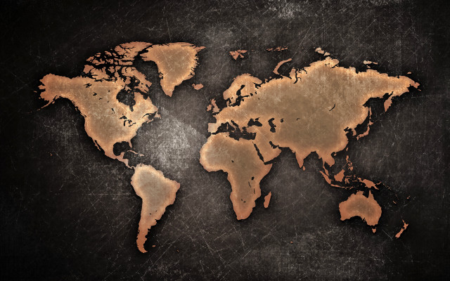 World map black background brown free wallpaper for desktop - medium preview image