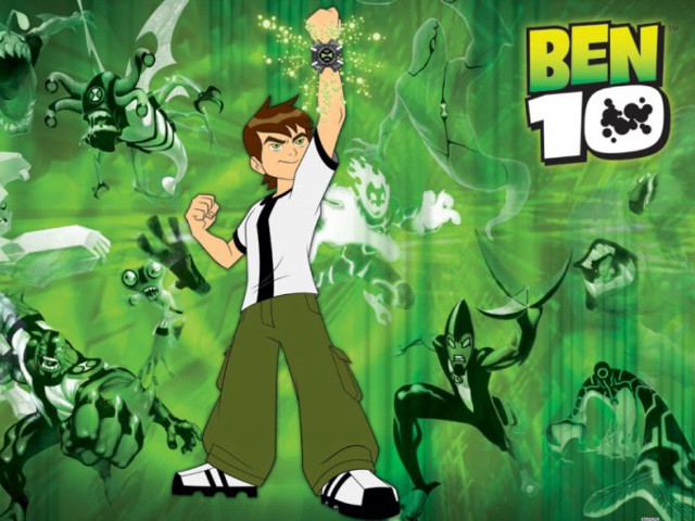 Ben10 green background cartoon character free wallpaper for desktop - medium preview image