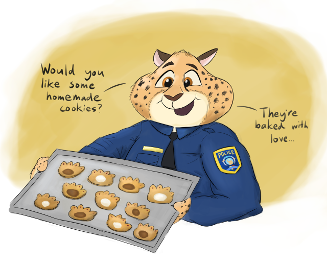 Police officer cookies cheetah face free wallpaper for desktop - medium preview image