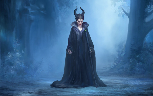 Demon horned forest fantasy art free wallpaper for desktop - medium preview image