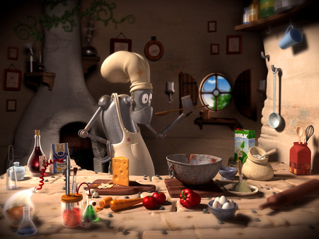 Cartoon character cooking meal kitchen free wallpaper for desktop - medium preview image