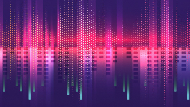 Purple pink dots squares synthwave free wallpaper for desktop - medium preview image