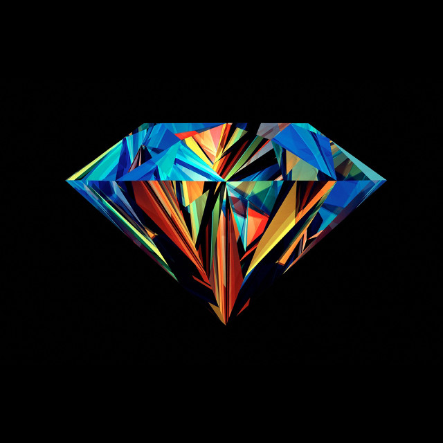 Colorful diamond black background abstract free wallpaper for tablet - medium preview image
