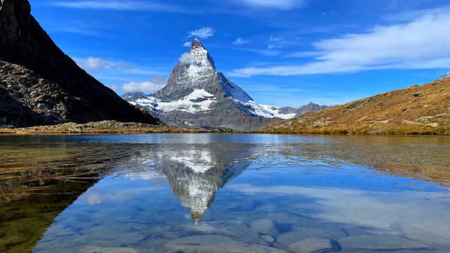 Mountain reflection lake beach sky #3 free wallpaper for desktop - medium preview image