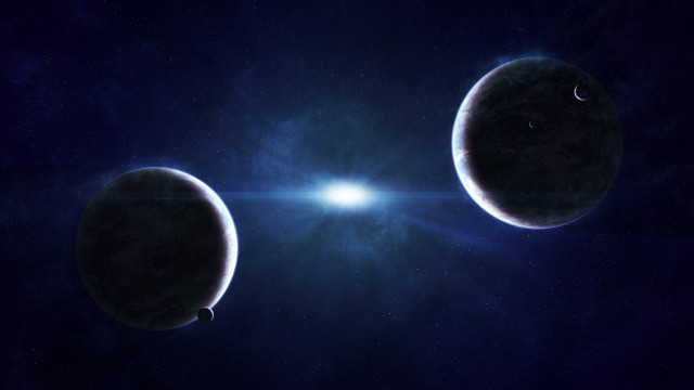 Two planets bright star space free wallpaper for desktop - medium preview image