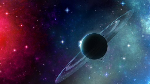 Black hole red blue stars free wallpaper for desktop - medium preview image