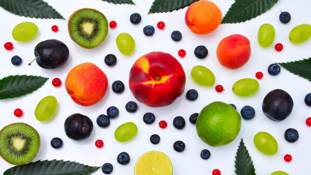 Summer fruit leaves arcimboldo vibrant free wallpaper for desktop - medium preview image