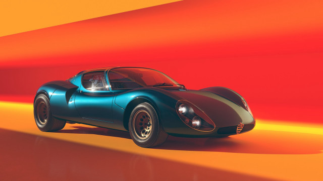 Blue black sportscar red orange free wallpaper for desktop - medium preview image