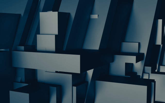 Large blue black abstract boxes free wallpaper for desktop - medium preview image