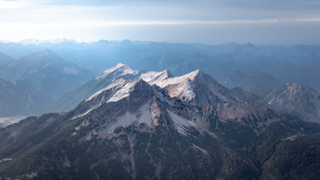 Mountain range snow capped city free wallpaper for desktop - medium preview image